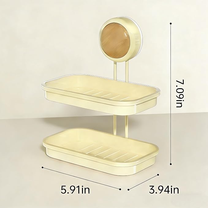 Dual-Suction Soap Dish Holder, Wall-Mounted No Drill Soap Saver - Image 8