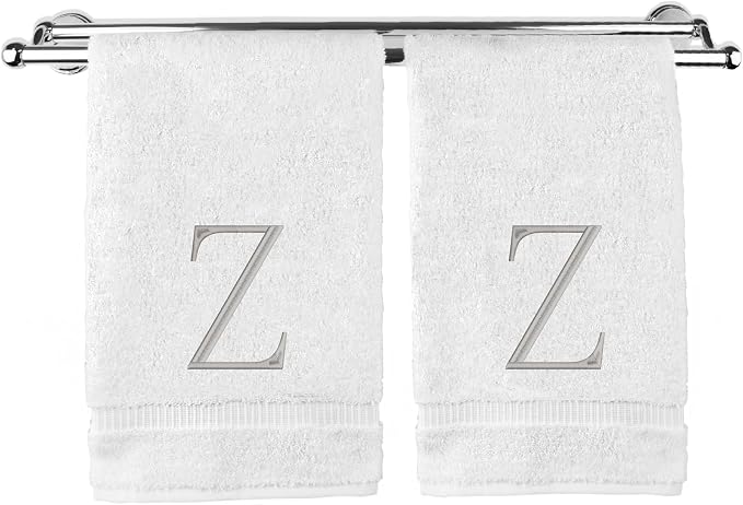 Monogrammed Hand Towel, Personalized Initial Gift, Extra Absorbent 100% Turkish by BareCotton