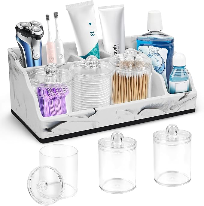 Bathroom Organizer Countertop, Toothbrush and Toothpaste Holder by MSBRCH