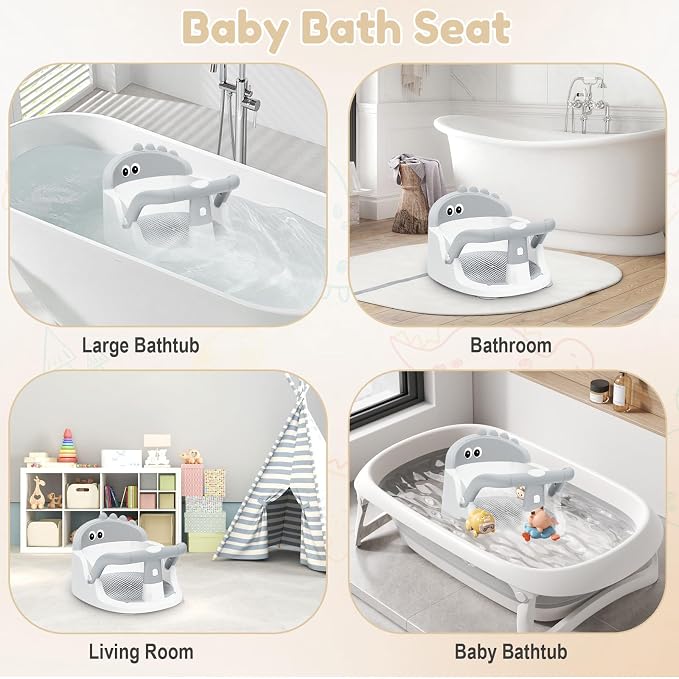 Baby Bath Seat for Babies 6 Months & Up Sitting Up, Non-Slip Baby Bath Chair - Image 6