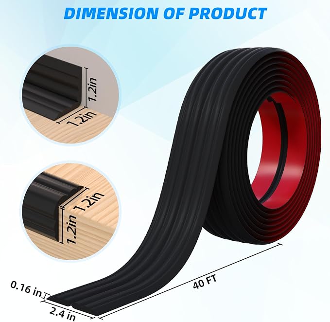 40FT Flexible Wall Corner Protector Moulding Trim, Peel and Stick Inside & - Image 3