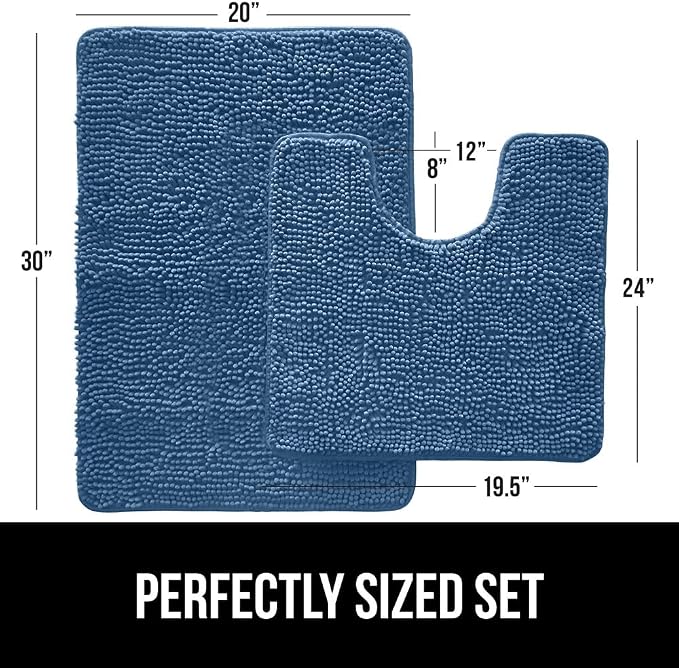 GORILLA GRIP Bathroom Rug Sets, Soft Chenille 2 Piece Area Rugs Set, Toilet - Image 2