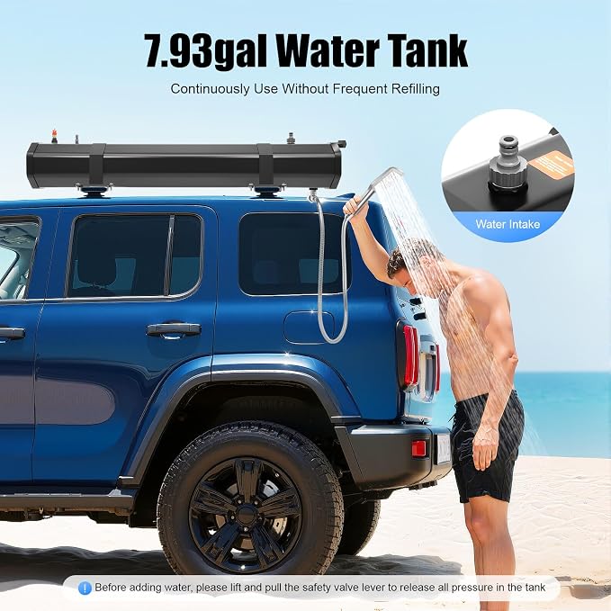 Portable Pressurized Camp Shower, Roof Rack Shower, 30L Capacity Roof Rack - Image 2