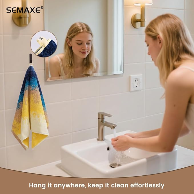 SEMAXE Hand Towels for Bathroom, 100% Cotton Towels - Image 5