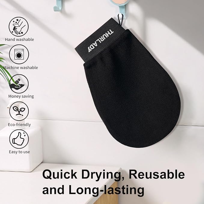 Korean Exfoliating Mitt, Exfoliating Glove, 3 Pack Viscose Fiber Body Scrub - Image 6