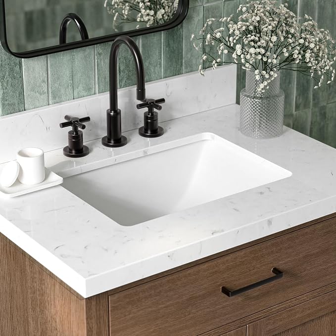 ARIEL Hepburn 30 Inch Single Rectangular Sink Bathroom Vanity - Image 3