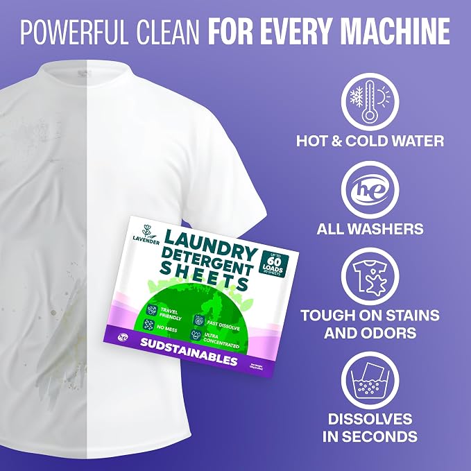 Sudstainables Laundry Detergent Sheets 60 Loads – Dissolvable Laundry Sheet - Image 4
