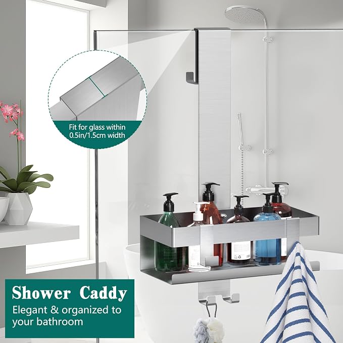 Emibele Over The Door Shower Caddy, 304 Stainless Steel Hanging Shower Caddy - Image 2