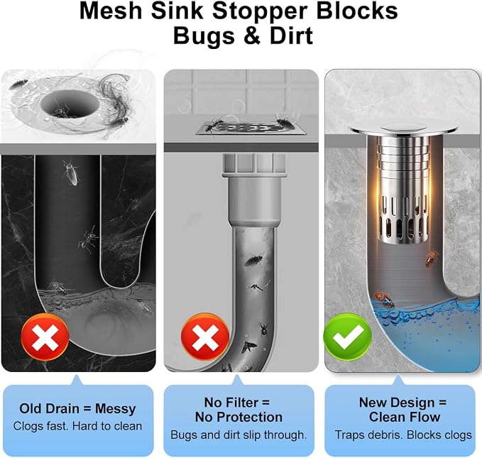 Bathroom Sink Stopper, Pop Up Drain - Image 8
