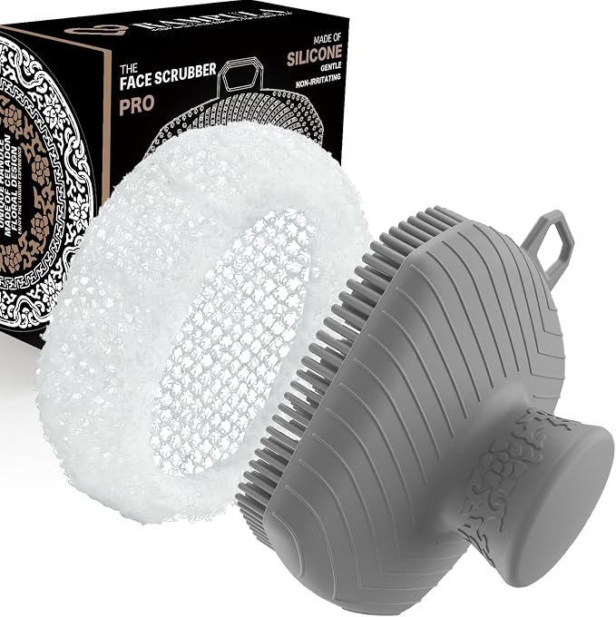 Face Scrubber & African Net, Silicone Exfoliating Brush by RamPula