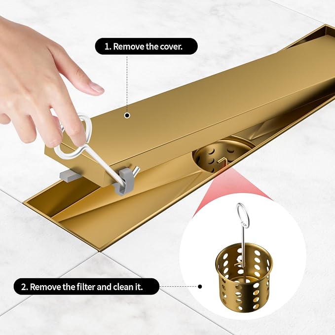 Linear Shower Drain, 304 Stainless Steel - Image 6