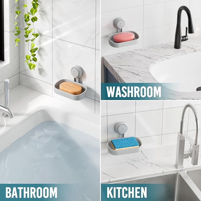 TAILI Soap Dish Bar Holder Suction Cup, SoapSaver - Image 9