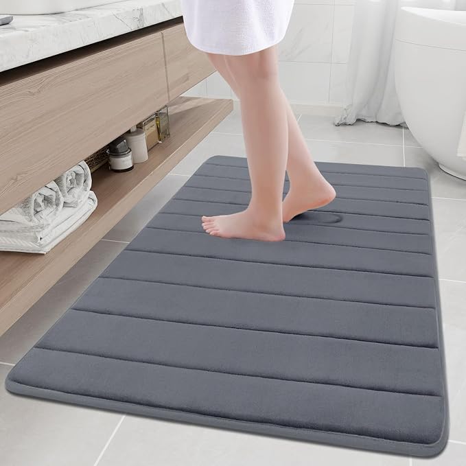 Buganda Memory Foam Bath Mat, Ultra Soft and Non-Slip Bathroom Rugs, Water by Buganda