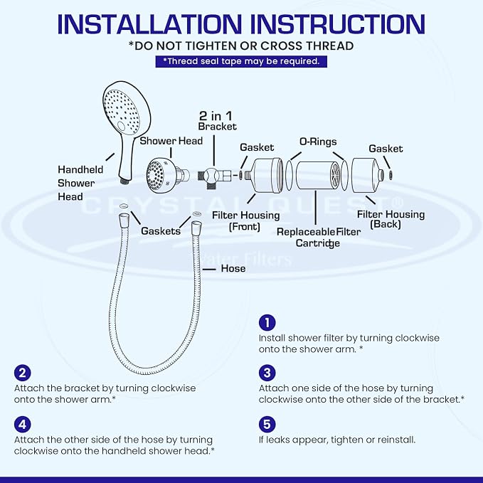 Crystal Quest Luxury Handheld Shower Power Filtration System - Image 5