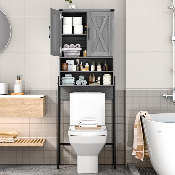 Vabches Over The Toilet Storage Cabinet, Farmhouse Over Toilet Storage Cabinet - Image 7