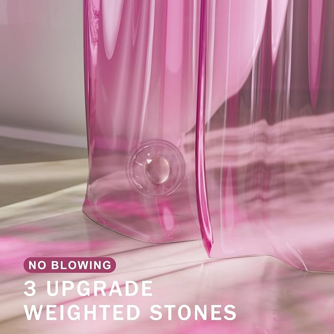 AmazerBath Pink Shower Curtain Liner - Image 3