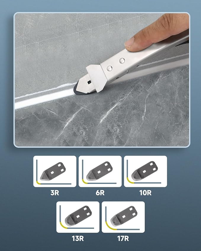 Silicone Caulking Tool Kit, Stainless Steel Caulk Remover Tool, 4 in 1 Grout - Image 6