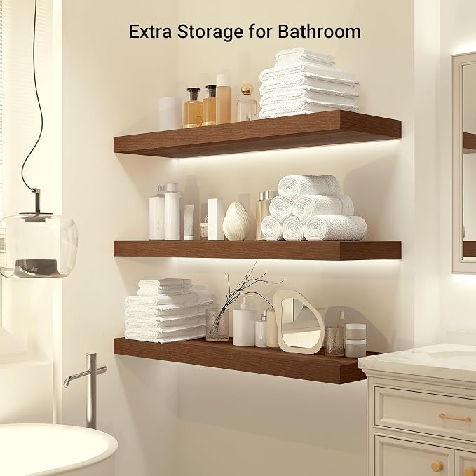 Heimlove 12" Deep Floating Shelves, 36 x 12 Inch Wall Mounted Long Floating - Image 5