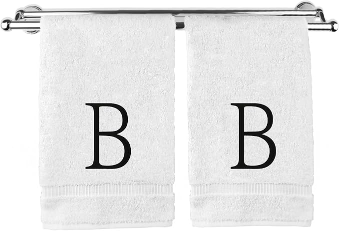 Monogrammed Hand Towel, Personalized Initial Gift, Extra Absorbent 100% Turkish by BareCotton