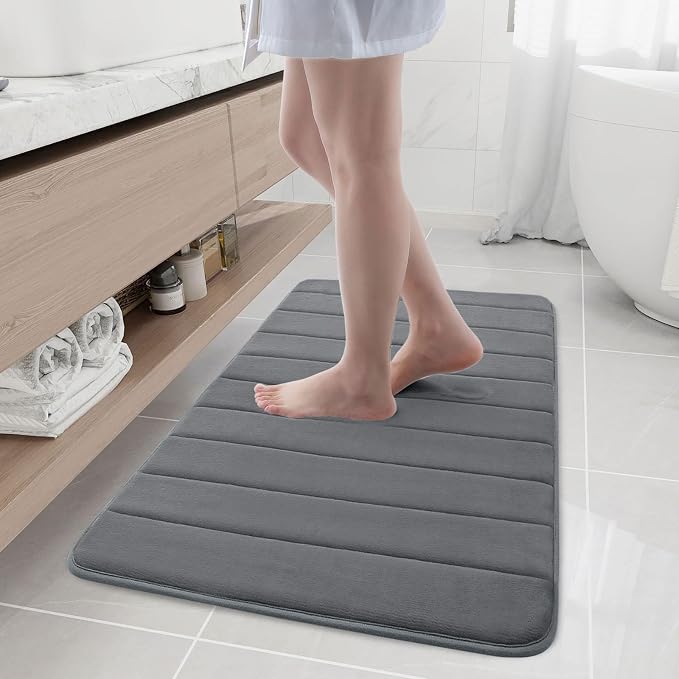 Buganda Memory Foam Bath Mat, Ultra Soft and Non-Slip Bathroom Rugs, Water by Buganda