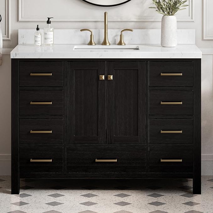 ARIEL Cambridge 48 Inch Single Rectangle Sink Bathroom Vanity by Ariel