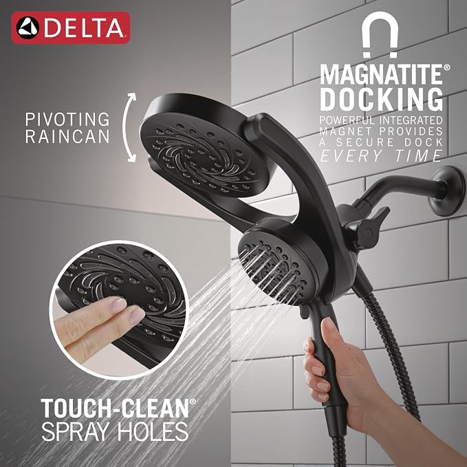 Delta 5-Setting HydroRain 2-in-1 Dual Shower Head - Image 7