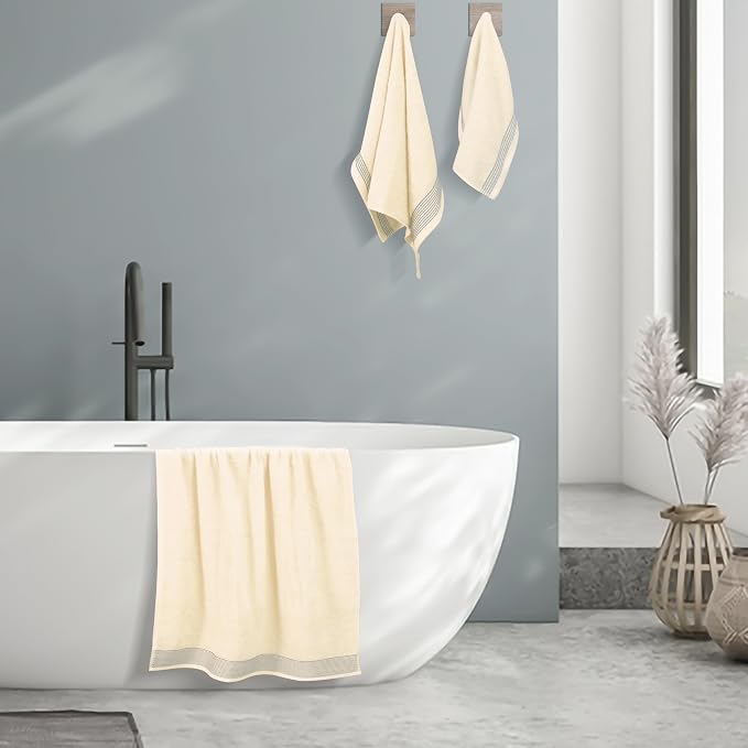 Belizzi Home Ultra Soft 3 Pack Cotton Towel Set, Contains a Bath Towel 28x55 - Image 4