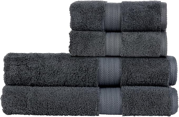 Christy Renaissance 4 Piece Gray Towel Set | 100% Egyptian Cotton | Luxury by Christy