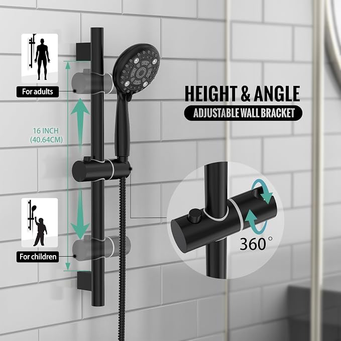 SR SUN RISE Matte Black Shower Faucet Set - Image 5