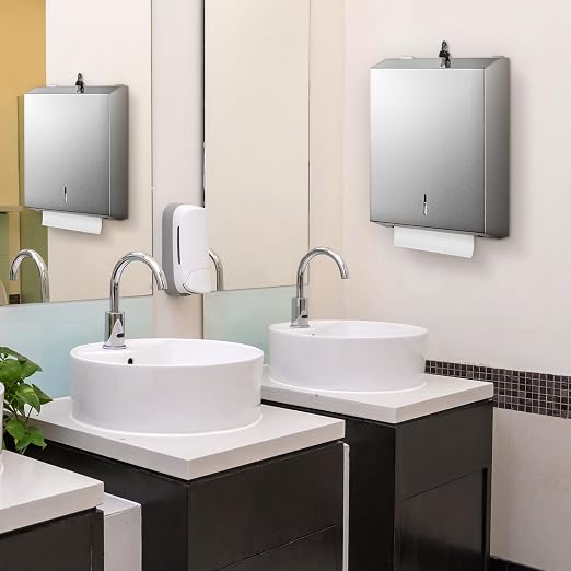 Shimeyao 4 Pcs Paper Towel Dispenser Wall Mount Bulk Stainless Steel Commercial - Image 6