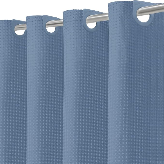 Inhousolu No Hook Waffle Weave Shower Curtain by INHOUSOLUHOMEDECOR
