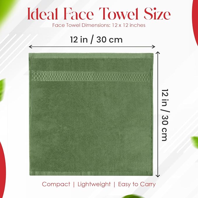 RIVERSIDE 12 Pack Premium 100% Cotton Face Washcloths, 550 GSM, 12 x 12 Inches - Image 2