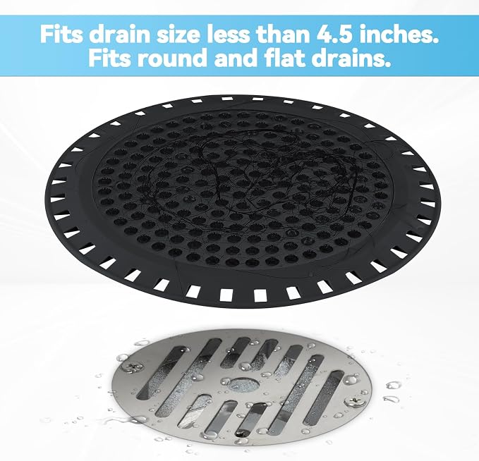 Shower Drain Hair Catcher, Shower Drain Cover Bathtub Drain Strainers Weighted - Image 4