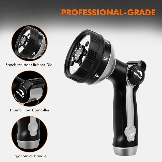 RESTMO Full Shower Hose Nozzle, Metal Spray Nozzle - Image 4