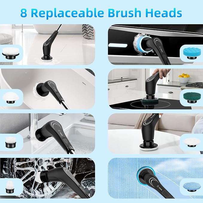 Black Electric Spin Scrubber, Cordless Spin Scrubber - Image 6