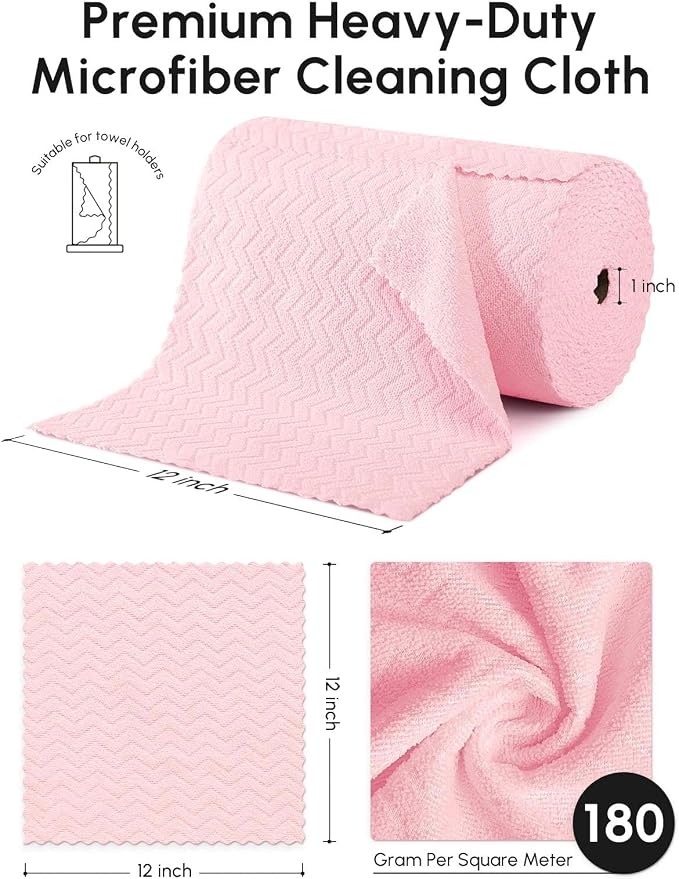 Microfiber Cleaning Cloths Roll, 75 Pack Tear Away Microfiber Towels Roll - Image 3