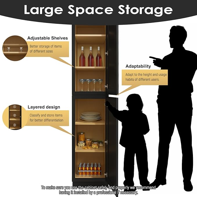 Storage Cabinet, 2 Soft Close Doors, 4 Adjustable Shelves, 2 Portion, - Image 5