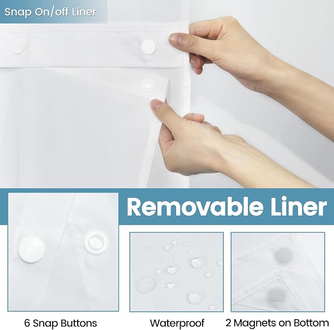 Stall No Hook Shower Curtain - Image 6