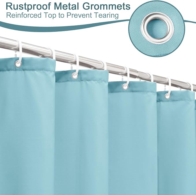 AooHome Extra Long Shower Curtain 72x78 Inch, Fabric Shower Curtain Liner - Image 6