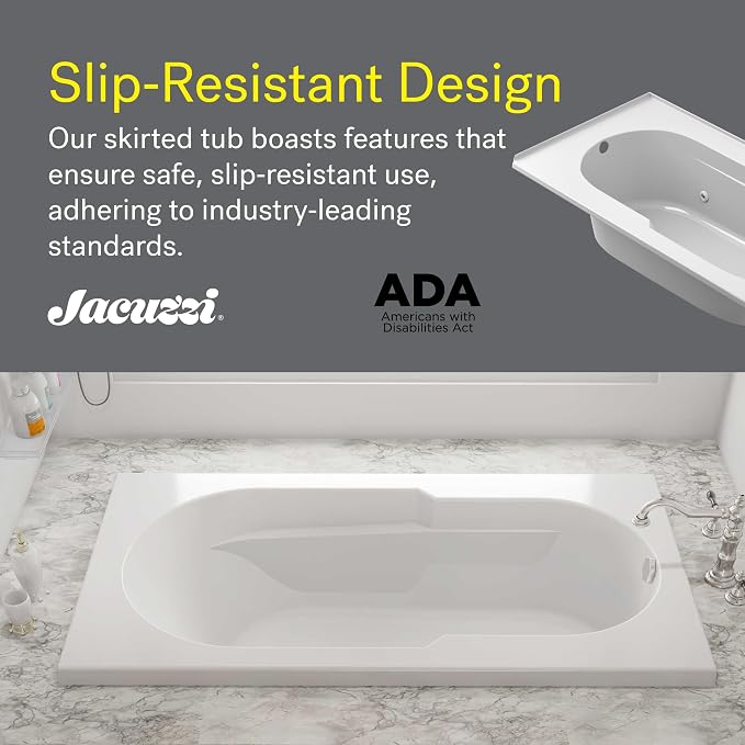 Jacuzzi SIGNATURE Acrylic Drop-In Bathtub, Jet Massage Tub, Slip Resistant - Image 4