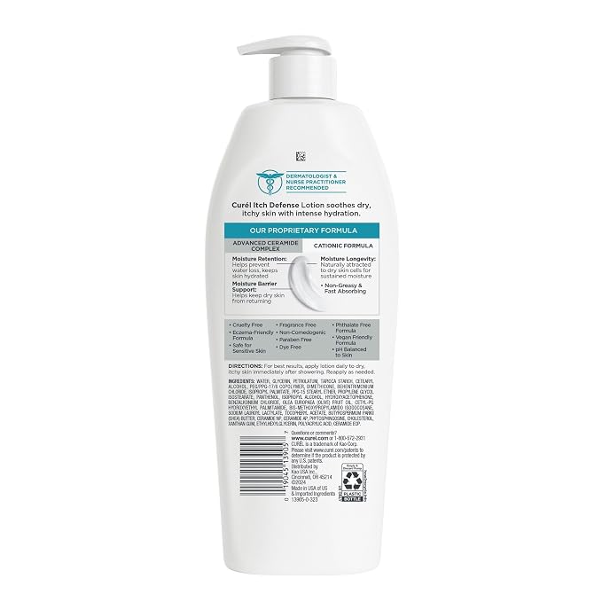 Curel Itch Defense Lotion for Sensitive and Dry Skin, Hand and Body Lotion that - Image 9