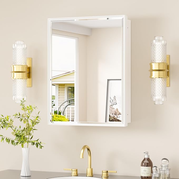 TETOTE 20" x 26" White Medicine Cabinet by TETOTE