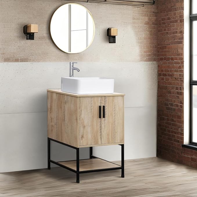UEV 24" Bathroom Vanity, Oak Color Bathroom Vanity Set - Image 4