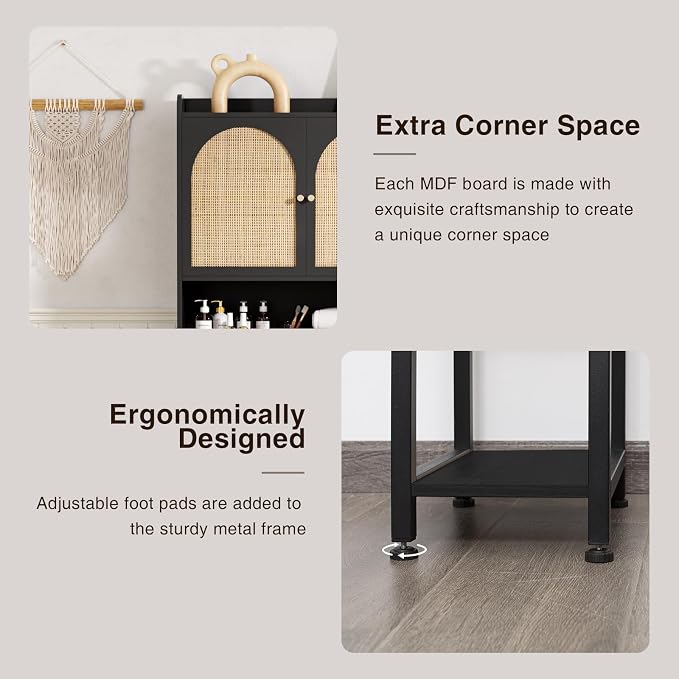 Rattan Over The Toilet Storage Cabinet - Image 5