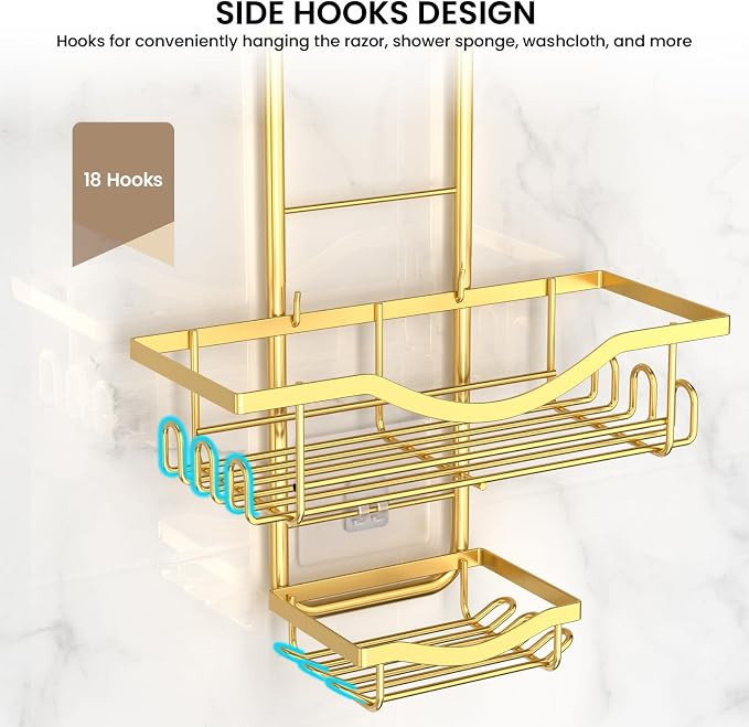 Shower Caddy Hanging Adjustable Shower Caddy, Rustproof Shower Organizer - Image 9