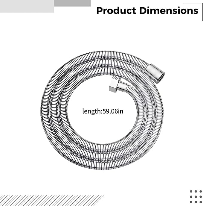 Replacement Shower Hose, 1.5 M High-Flow Stainless Steel, Anti-Burst - Image 3