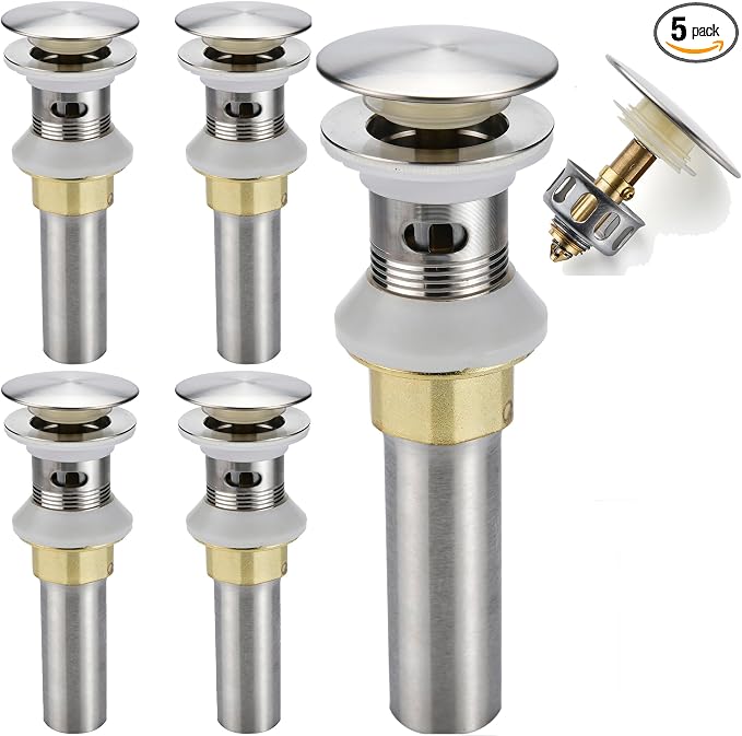 Bathroom Sink Drain, 5 Pack Drain Stopper Bathroom Sink by Rockgoya