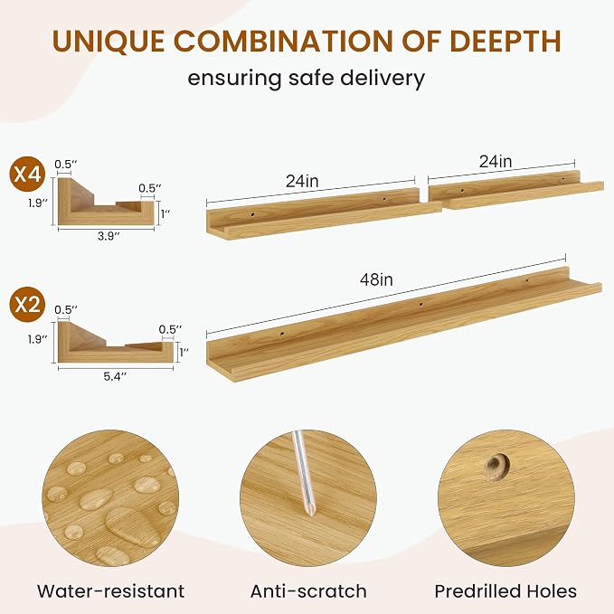 Axeman Picture Ledge Shelf, Floating Shelves - Image 3