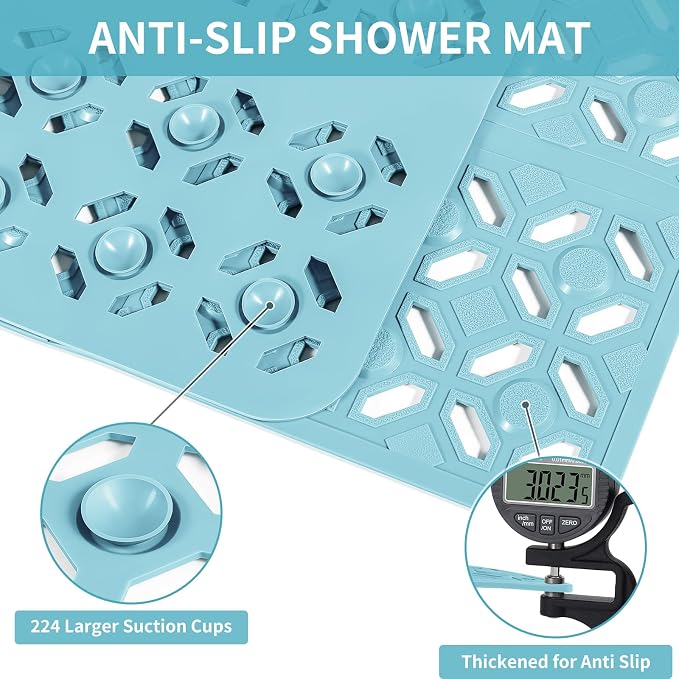 OTHWAY Square Shower Mat, TPE Anti Slip Shower mat - Image 2