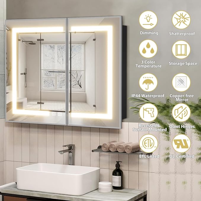 ROOMTEC Lighted Medicine Cabinet - Image 3